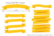 Yellow Ribbon Banner Clipart, an Illustration by Amanda Ilkov (Thumbnail 3 of 4)