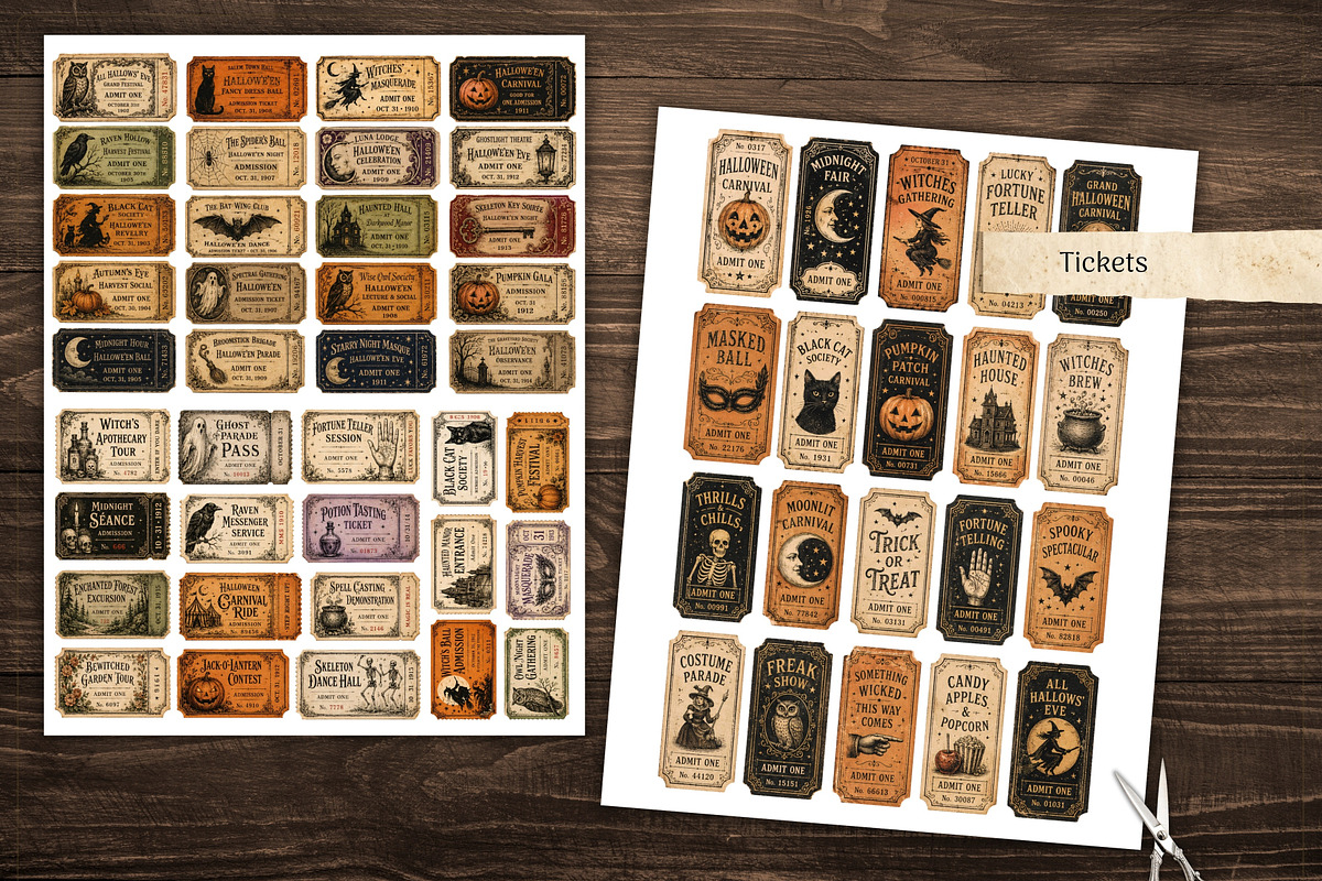 Vintage Halloween Printable Kit, a Seasonal Illustration by Print Haven Mochi Vintage (Photo 2 of 8)