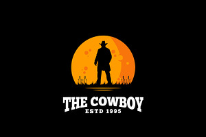 Moonlight with Cowboy Logo Design, a Branding & Logo Template by AlvinStd