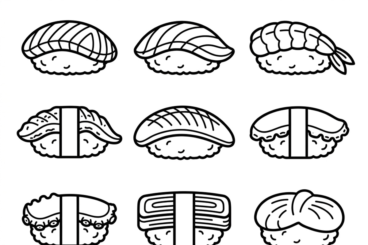 390 Sushi Restaurant Icons, an Outline Icon by adenpinkstore (Photo 5 of 13)