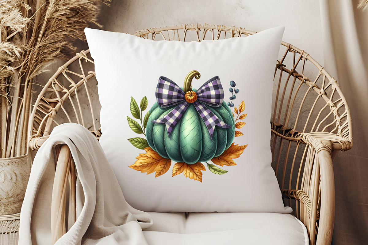 Autumn Pumpkin and Bow Clipart, an Illustration by Libby Wishes (Photo 8 of 11)