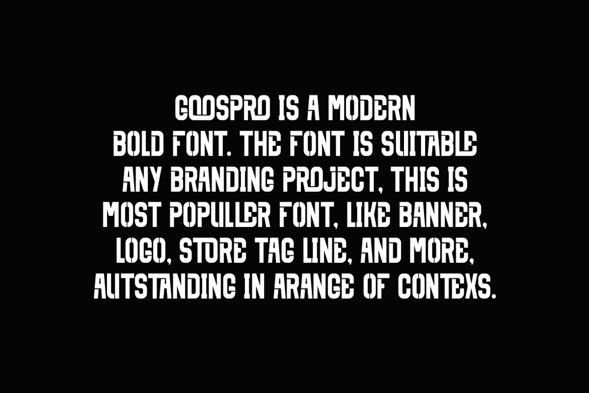 Goospro - Thick & Sport Font, a Sans Serif Font by QR Design Studio (Photo 3 of 6)