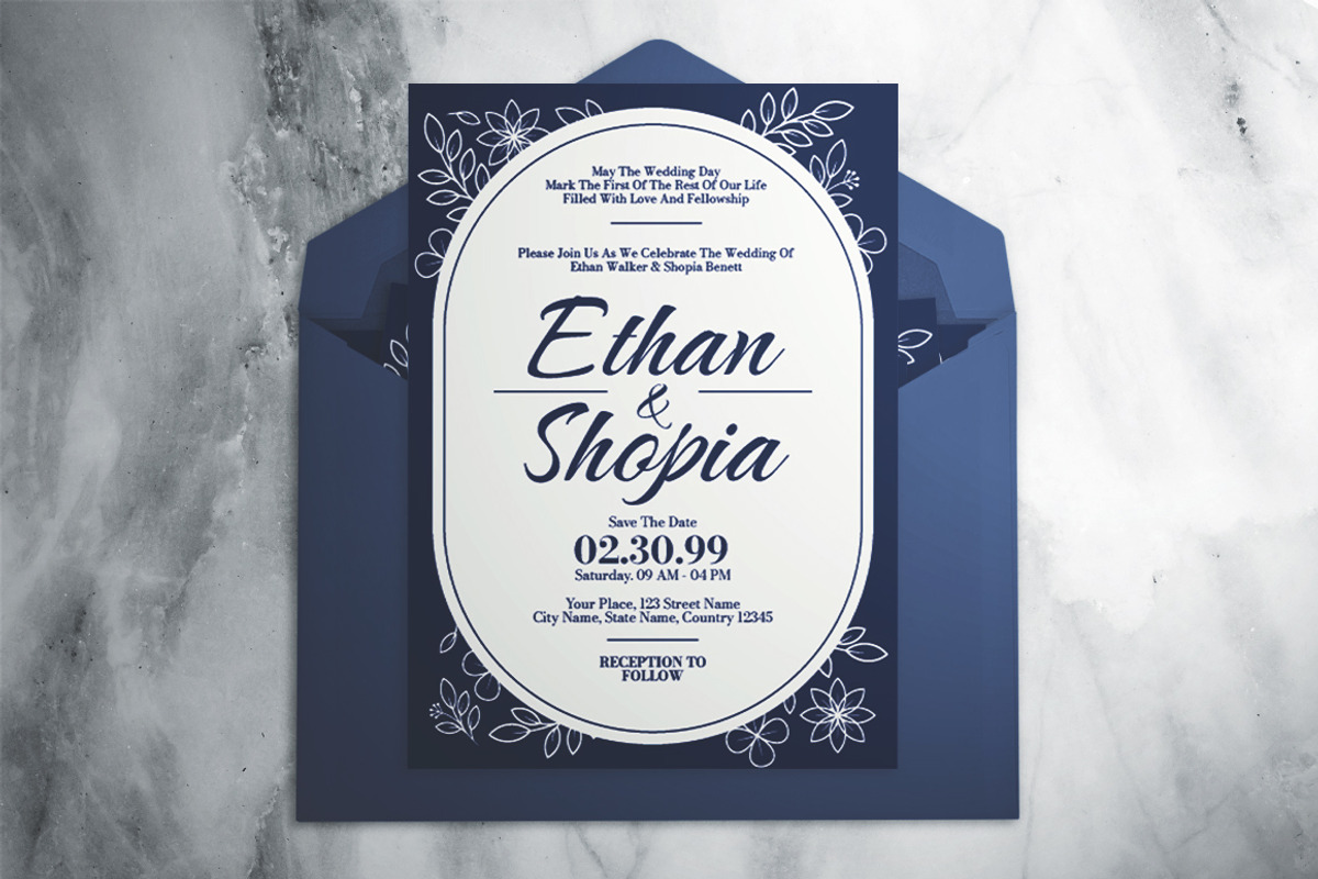 Floral Wedding Invitation Suite, an Invitation Template by The Good Store (Photo 2 of 4)