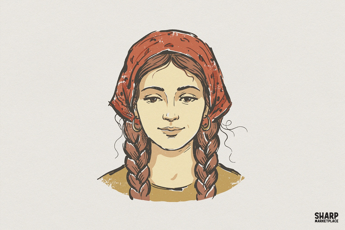 Boho Woman With Braids PNG, Hand, an Illustration by SharpMarketplace (Photo 1 of 4)