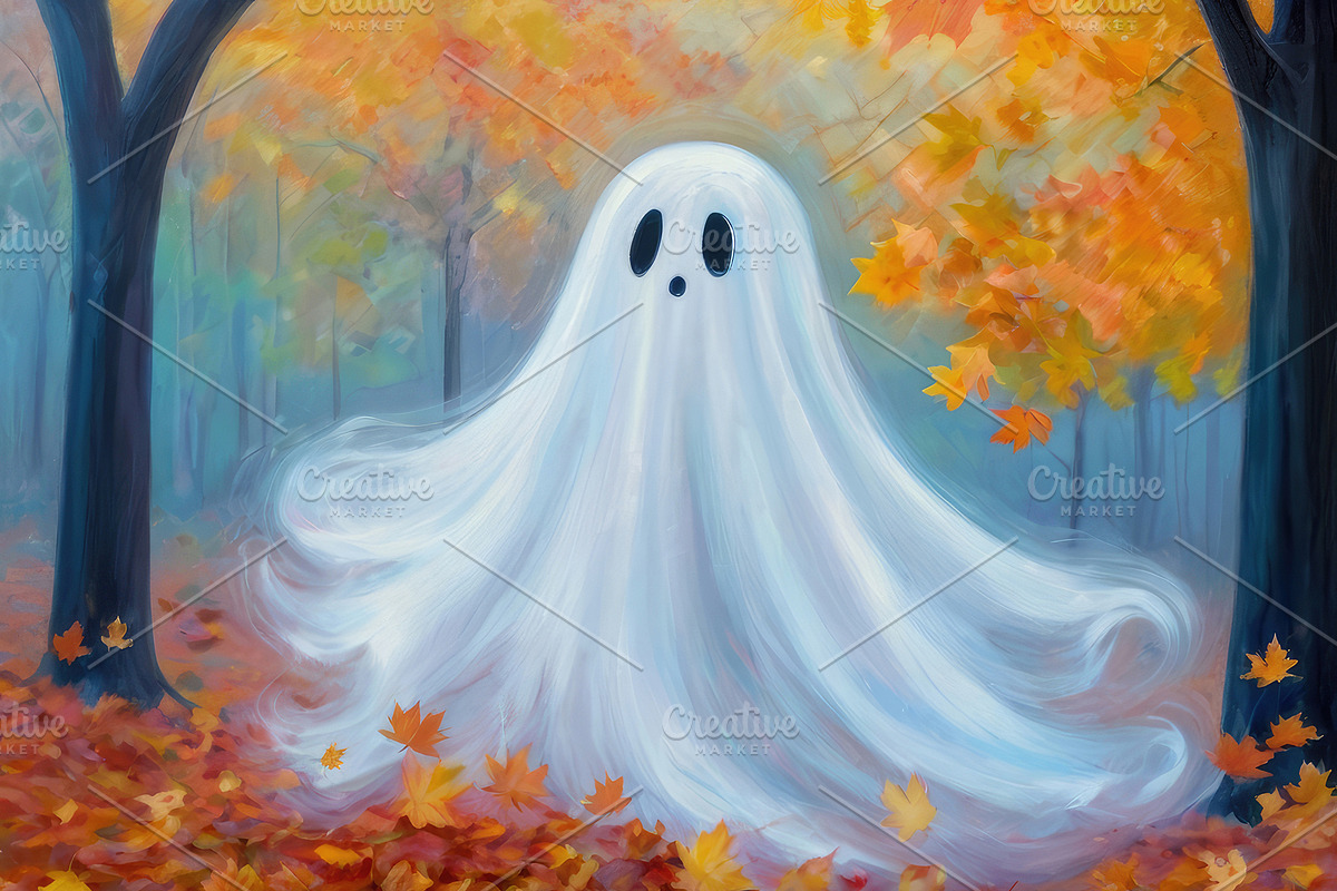 Ghost in autumn forest, a Seasonal Illustration by pictures for you