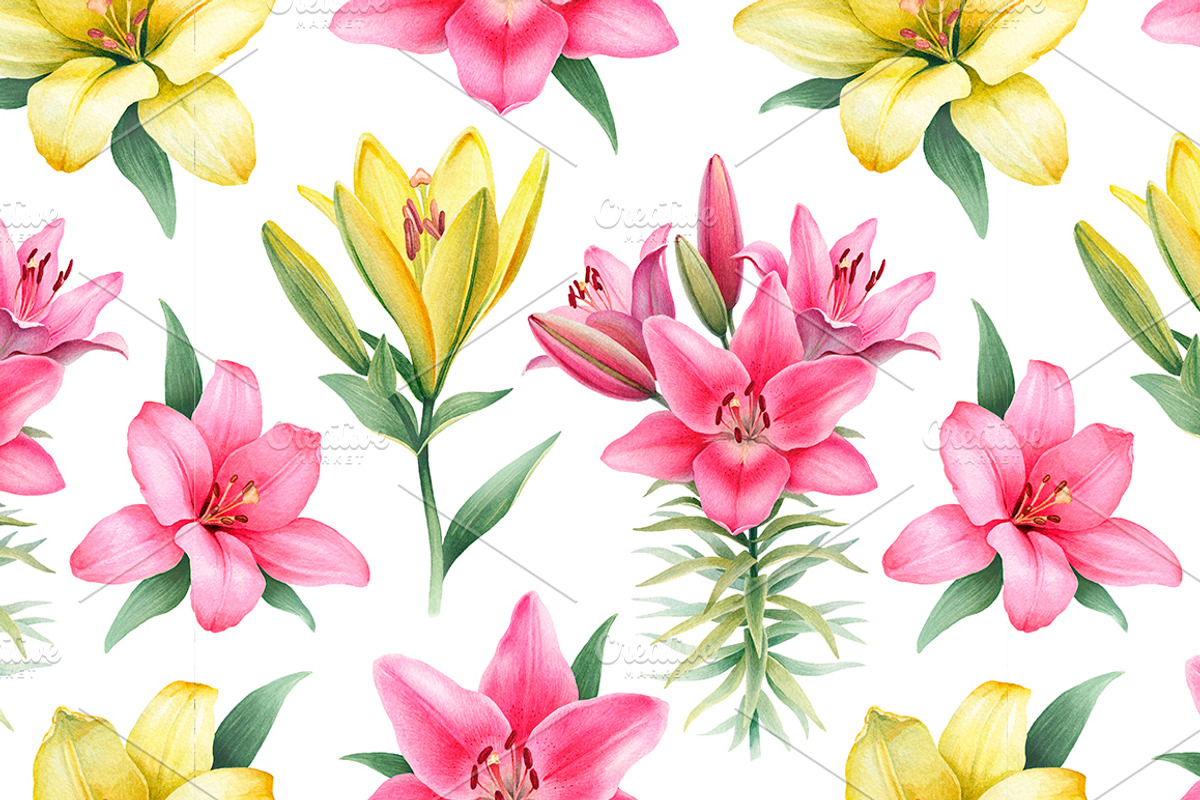 Illustrations of Lilies, a Texture Illustration by Sundra (Photo 2 of 10)
