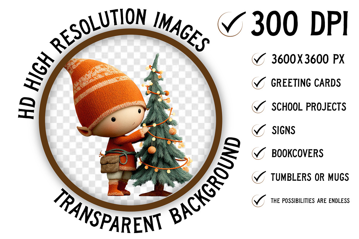 Whimsical Christmas Elf Clipart, an Illustration by Craft Nest (Photo 4 of 8)