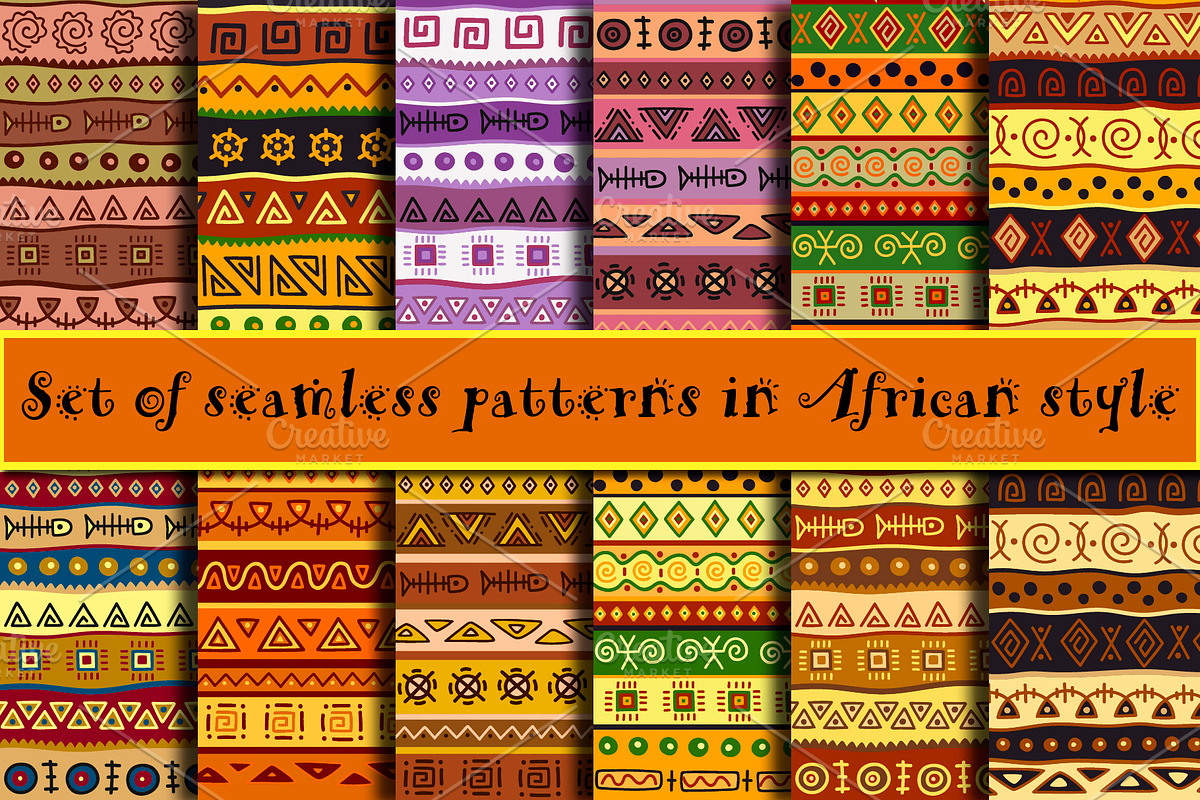 African seamless patterns, a Pattern Graphic by Katika Shop (Photo 1 of 6)