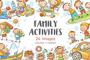 Cartoon doodle family activities set, an Illustration by Bubert Art (Thumbnail 1 of 3)