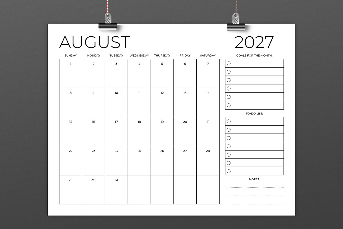 2027 8.5 x 11 Inch Calendar Planner preview 3