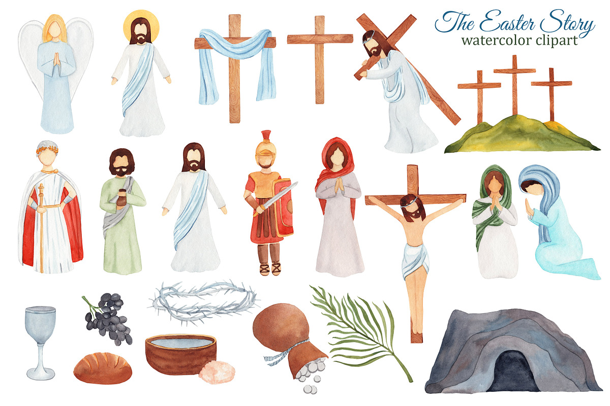 Easter Story religious clipart, an Illustration by s.yanyeva (Photo 2 of 5)