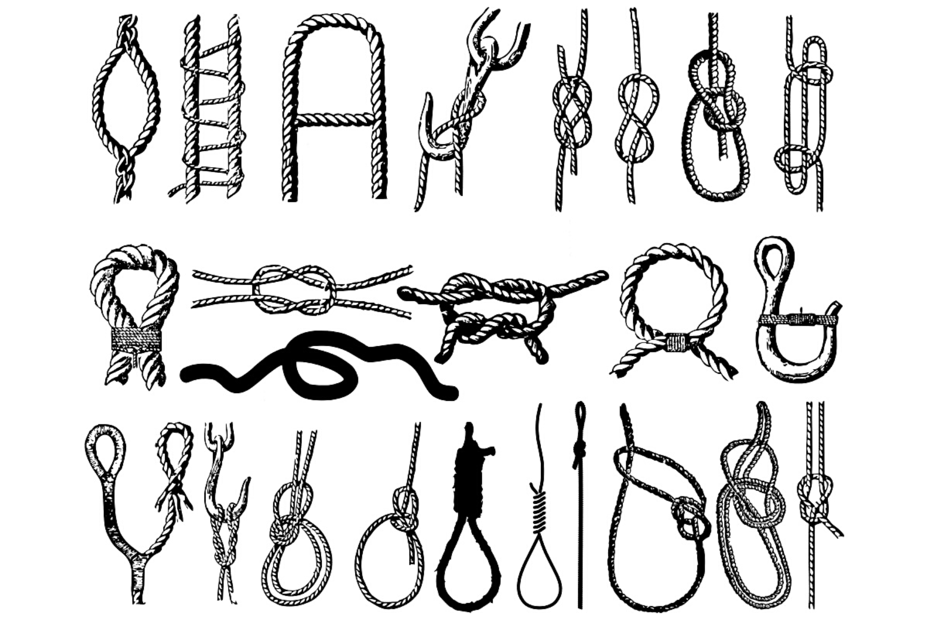 Rope Knot Silhouette, a Decorative Illustration by newminddesign