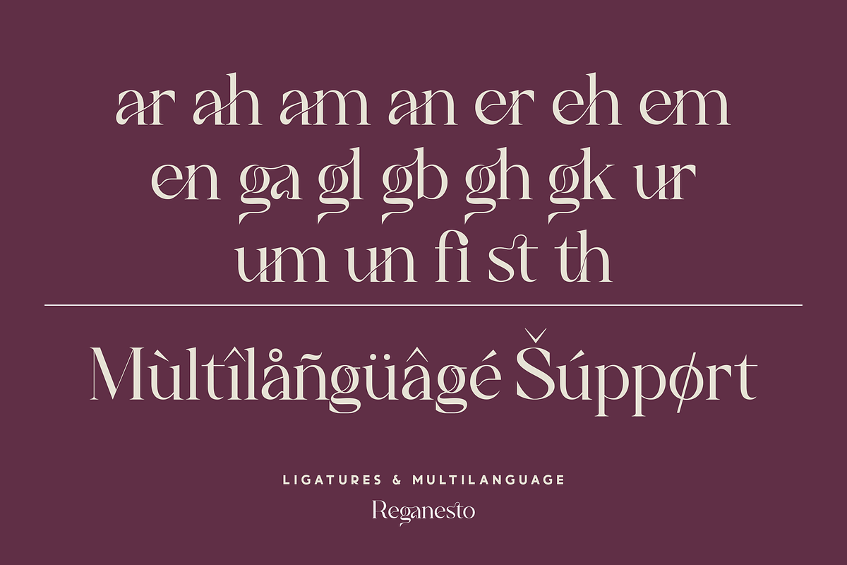 Reganesto - Modern Serif Typeface, a Serif Font by Haksen (Photo 10 of 11)