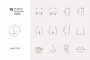 Plastic surgery icons, an Outline Icon by mayrum (Thumbnail 1 of 2)