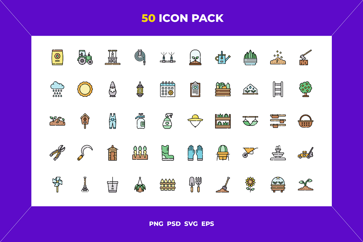50 Gardening icons, an Outline Icon by Wencory (Photo 1 of 2)