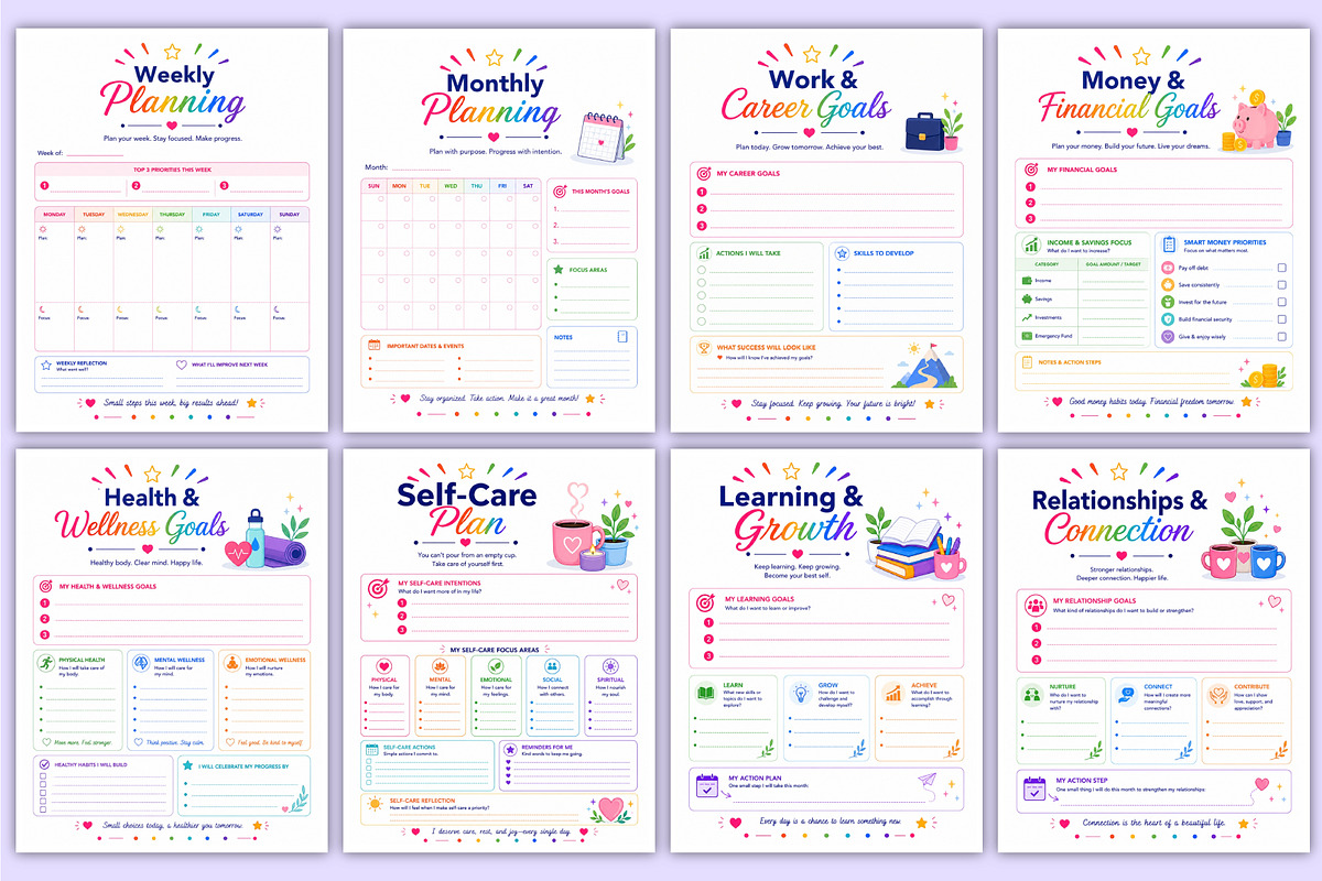 Plan Your Best Year | Goal Setting, a Stationery Template by Mustafiz (Photo 4 of 5)