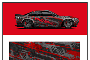 Dynamic Racing Car Wrap Design