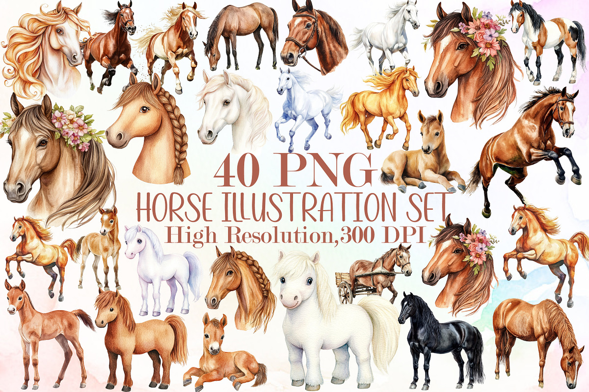 Horse Clipart, Horse Illustration Se, an Illustration by Sublimation Artist (Photo 1 of 6)