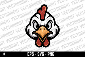 Illustration of chicken head, an Animal Illustration by Vectorhight
