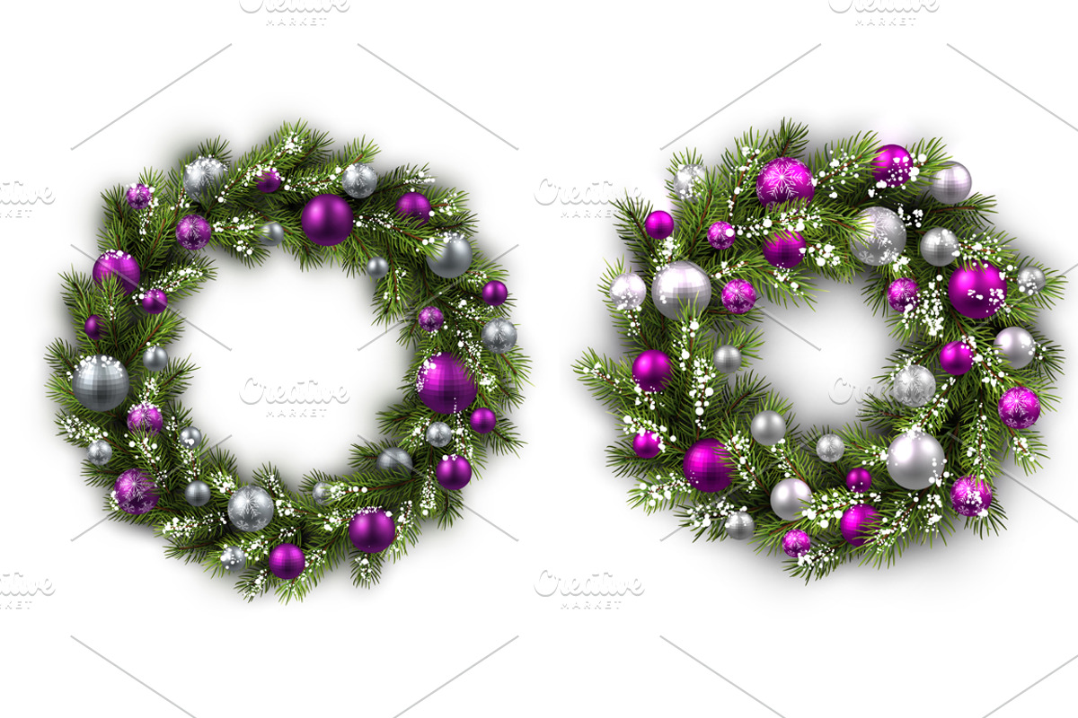 Big violet Christmas & New Year set, a Decorative Illustration by Vjom (Photo 6 of 20)
