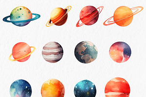 Cute Astronaut Watercolor Clipart