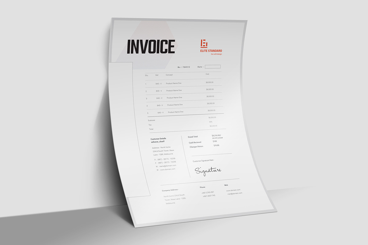 Invoice, a Stationery Template by Elite_Standard (Photo 4 of 4)