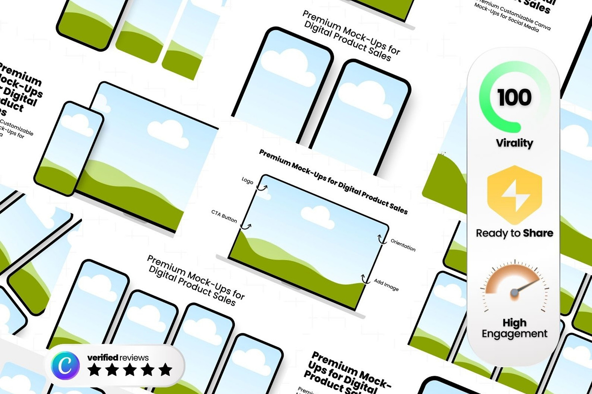 Mock-Up Pack v3 Canva Templates, a Social Media Template by Virall (Photo 2 of 10)