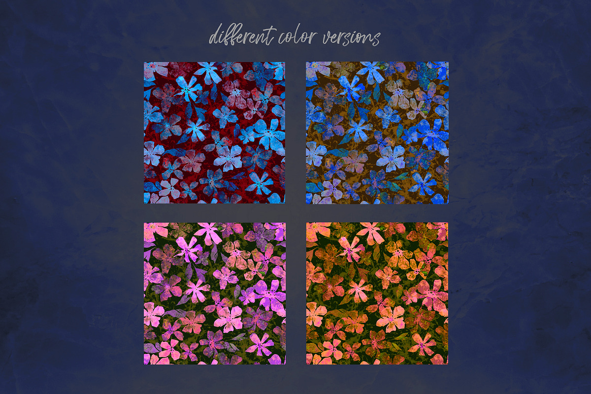 Blue & Orange Floral Pattern, a Pattern Graphic by MartinShop (Photo 9 of 10)
