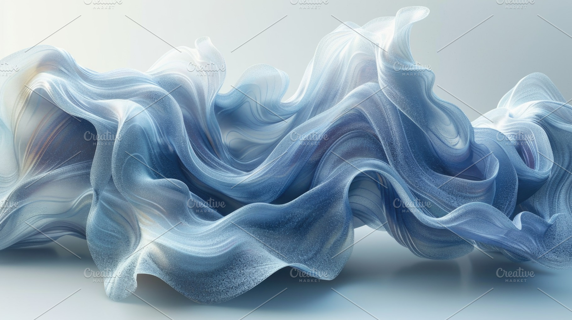 Abstract Flowing Blue Silk Wave Background With Soft Luminous Te, an Abstract Photo by José Manuel Gelpi