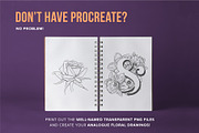 70 Flower Stamps for Procreate, a Brush Add-On by Riveros Illustration (Thumbnail 11 of 13)