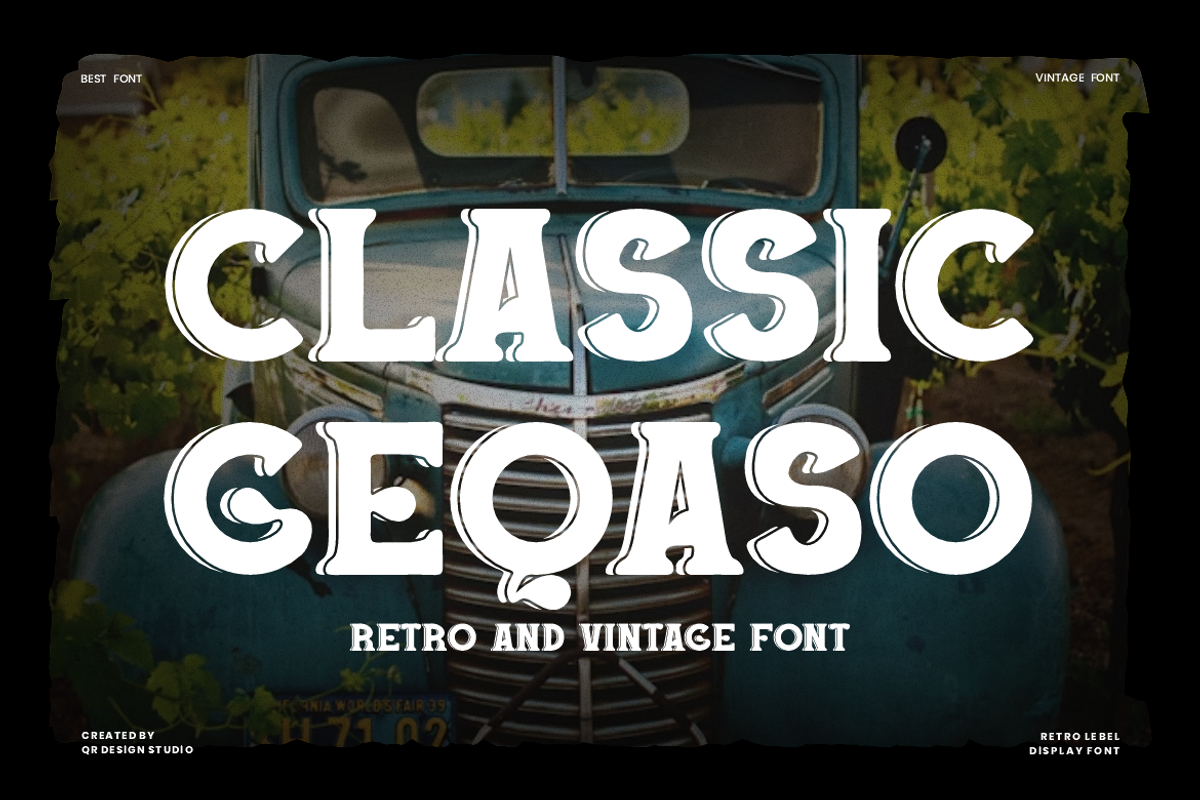 Classic Geqaso - Retro Slab Font, a Slab Serif Font by QR Design Studio (Photo 1 of 6)