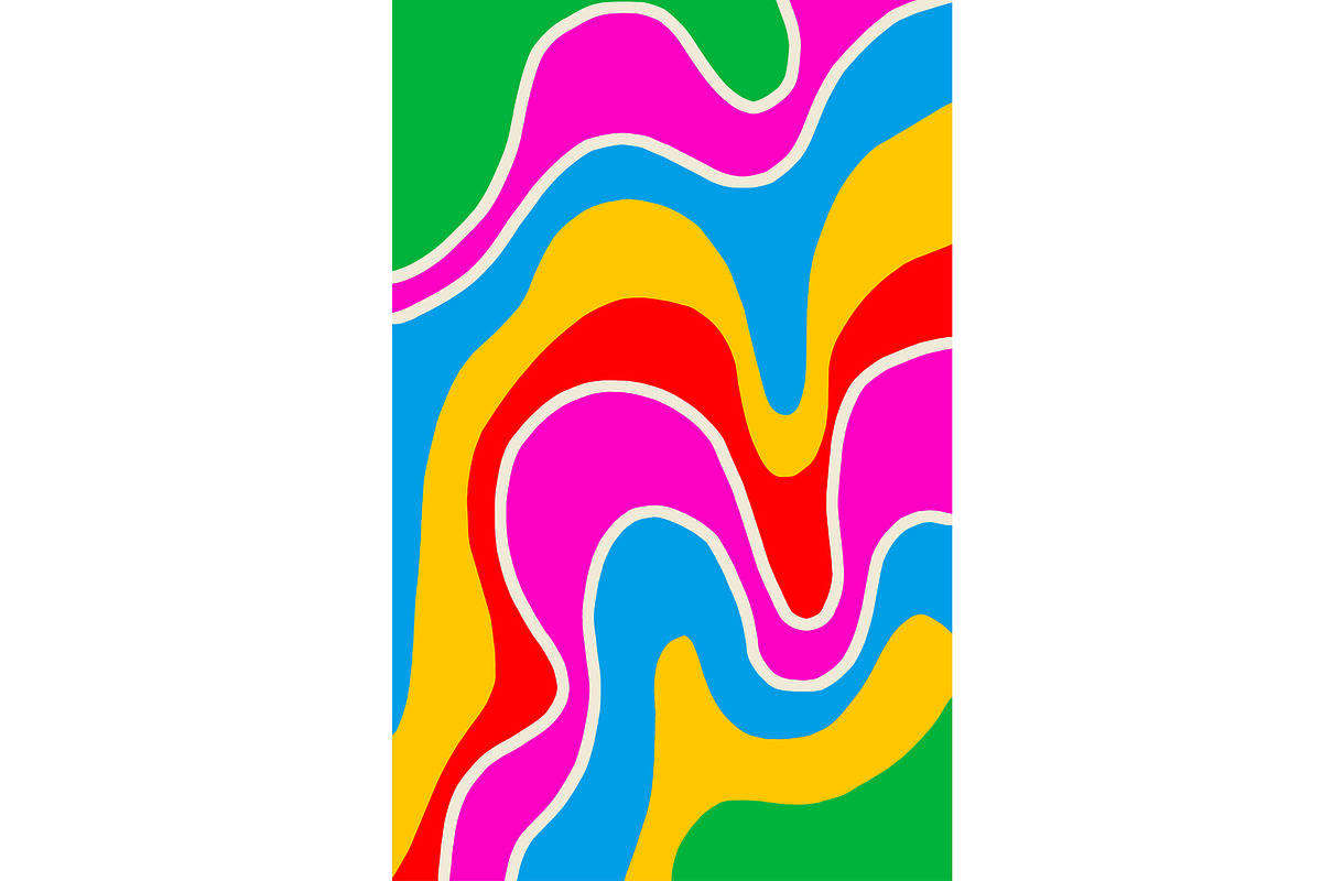 70s Pop Art Colorful Swirl Poster, a Pattern Graphic by Sharon Schwalbe