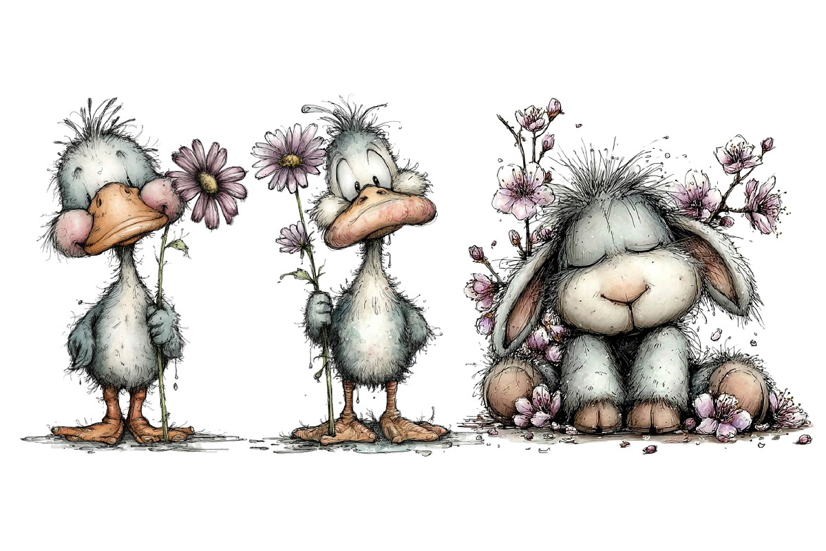 Whimsical Spring Animals Clipart Bun, an Illustration by DreamPrint404 (Photo 2 of 5)