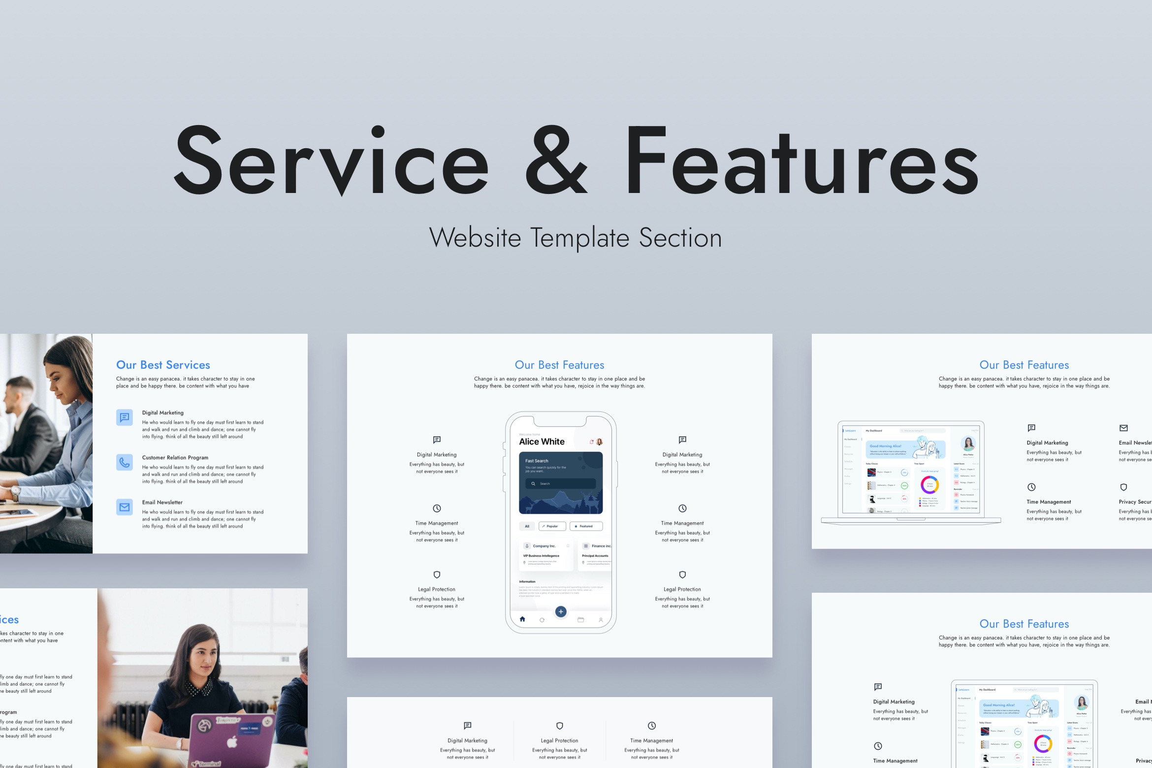 Web Service & Features Template, a Landing Page Template by Kreativ ...