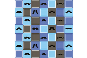 mustaches with squares pattern, an Object Illustration by studiogstock