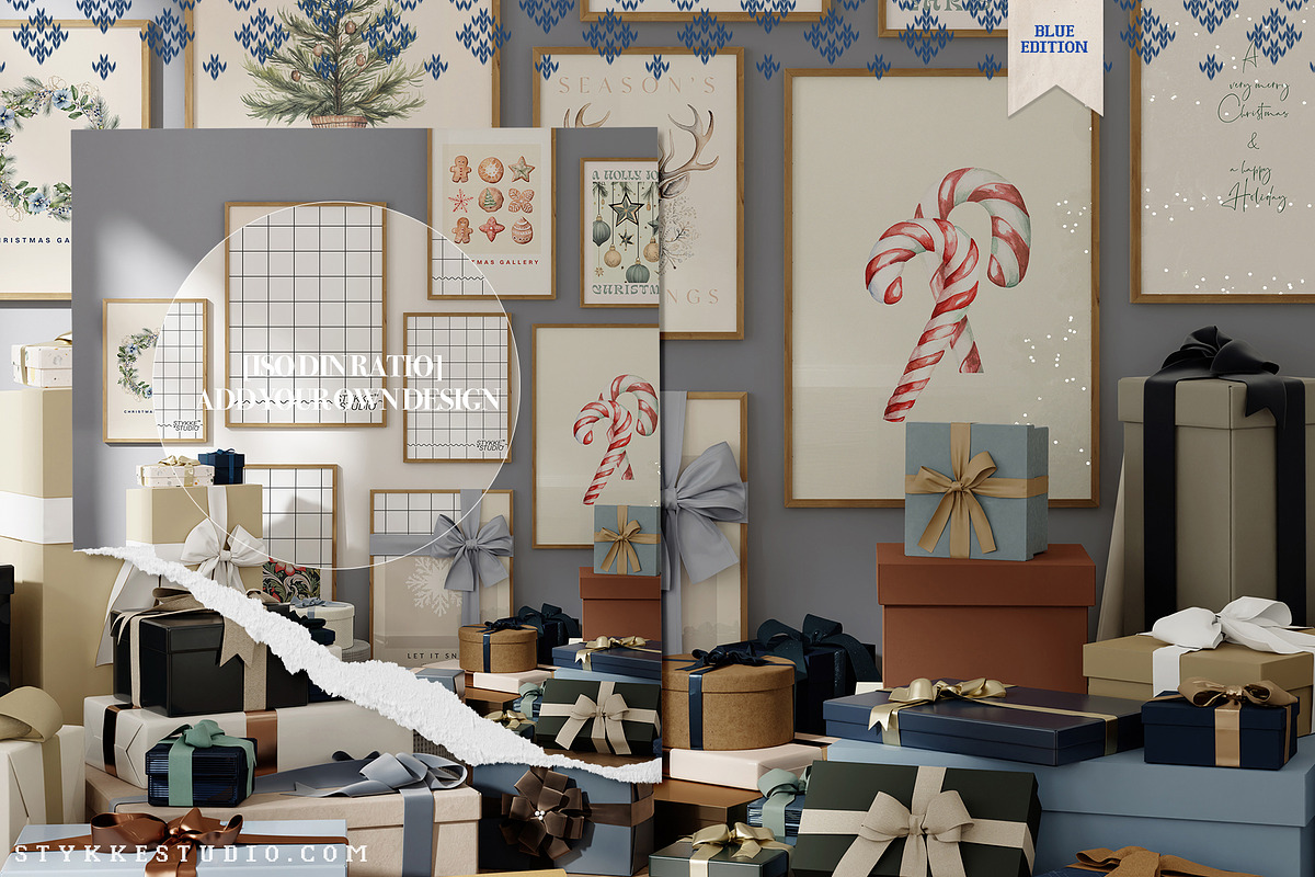Christmas Frame Mockup Gallery Wall, a Household Mockup by Stykke Studio (Photo 3 of 7)