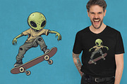 Alien on skateboarding. TShirt, an Animal Illustration by KENO Mascots (Thumbnail 8 of 10)