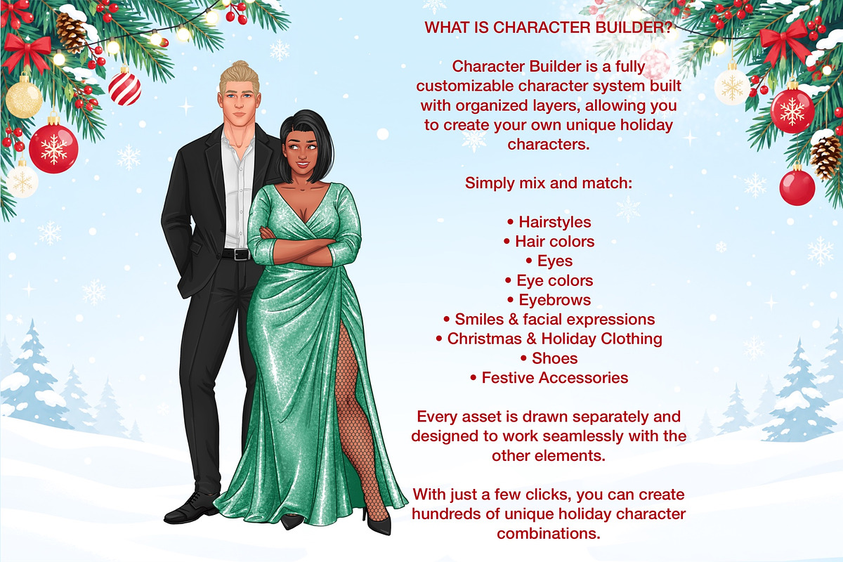 Christmas Character Creator, a Person Illustration by Elenbushe (Photo 3 of 20)