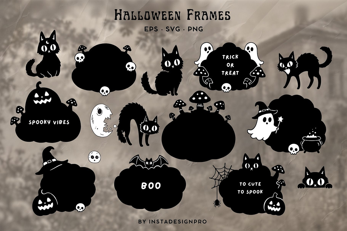 WHIMSICAL HALLOWEEN Clipart Bundle, a Decorative Illustration by InstaDesignPro (Photo 8 of 13)