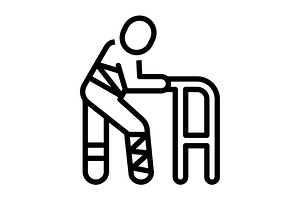 Injured hurt black icon, an Outline Icon by Creative priyanka