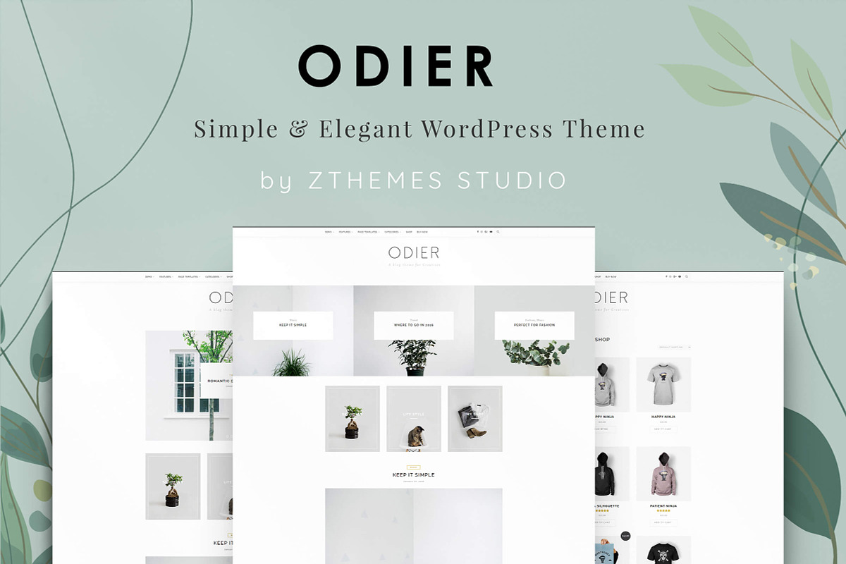 Odier - Simple & Elegant WordPress, a WordPress Template by ZThemes.net
