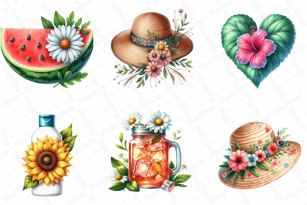 Floral Summer Sublimation Clipart, an Illustration by DreamPrint404 (Photo 5 of 5)