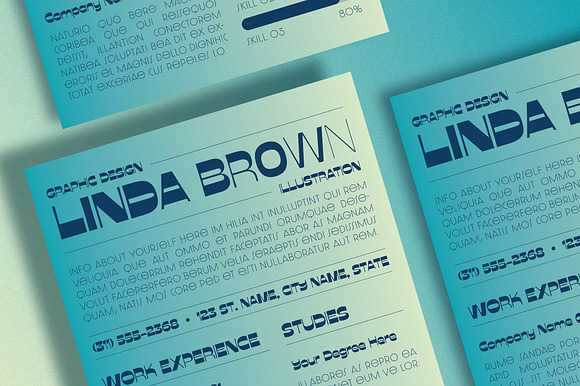 Teal Gradient Resume Layout preview 2