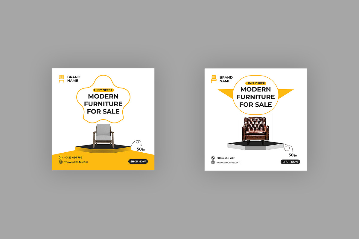 Modern Furniture Sale Social Media, a Social Media Template by Lakhan1998 (Photo 2 of 3)