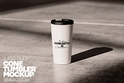 White Cone Tumbler Mockup, a Merchandise Mockup by Banana Mockups (Thumbnail 1 of 5)
