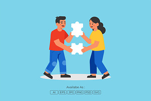 Business Teamwork & Collaboration, a Person Illustration by Partikusi Design
