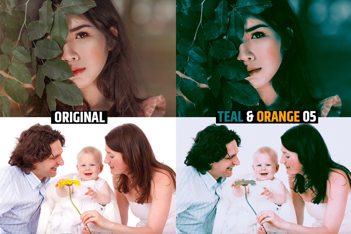 Orange & Teal 30 Cinematic FILM LUTS, a Plug-in Add-On by WeLovePresets (Photo 6 of 61)