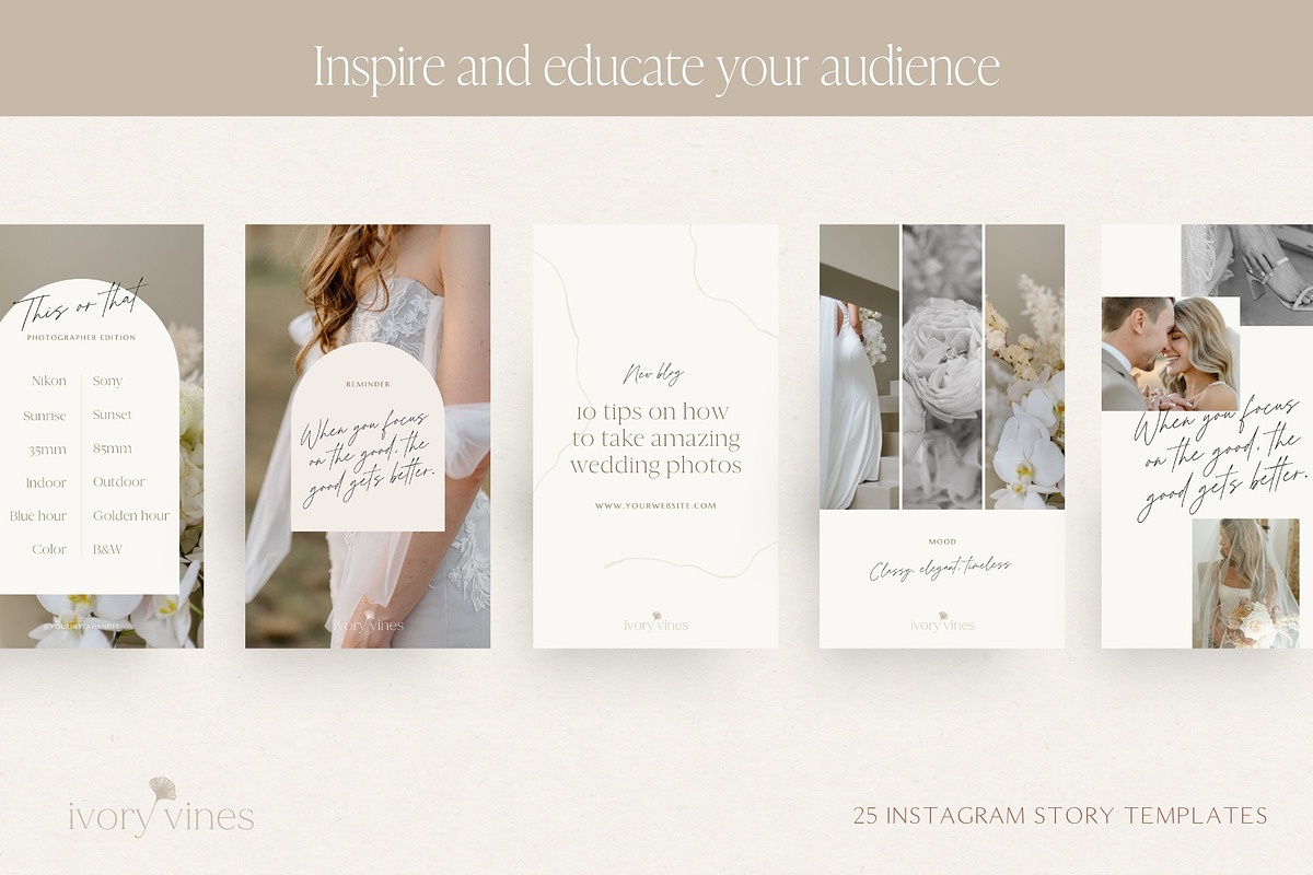 Neutral Instagram story templates, a Social Media Template by Wonderlik Webdesign (Photo 4 of 10)