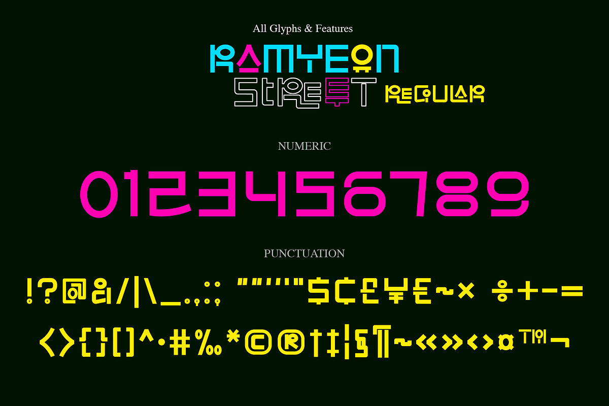 Ramyeon Street, a Symbol Font by BBtypeStudios (Photo 17 of 25)