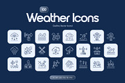 Weather Icons Set, an Outline Icon by Prosymbols (Thumbnail 1 of 7)
